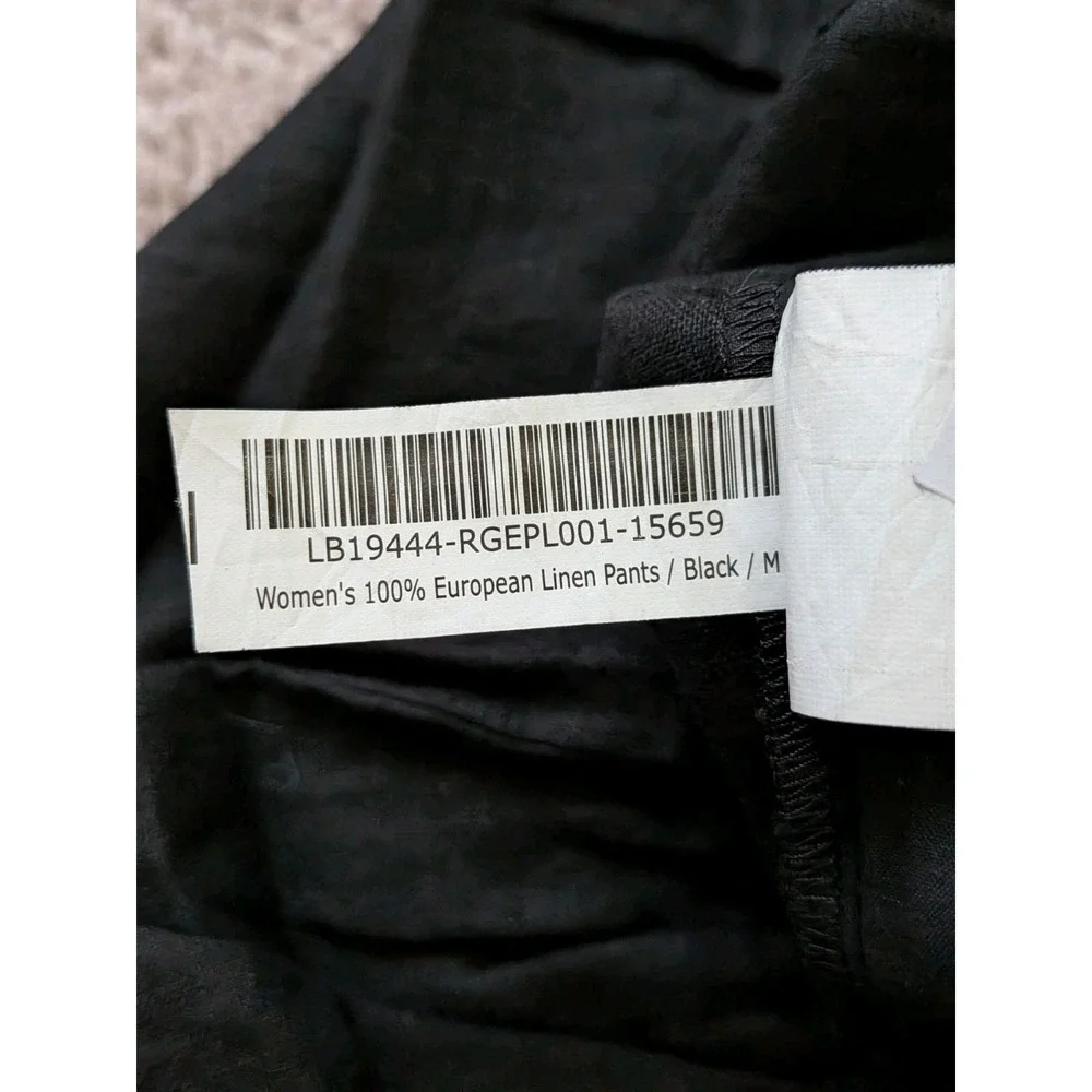 Quince 100% European Linen Pants Womens Medium Black (Fits 30x24) NWT